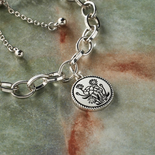 12 Pack: Silver Plated Antique Flowers Charm by Bead Landing™